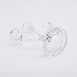 Clear high candlestick glass votive candelabra home decoration wholesale