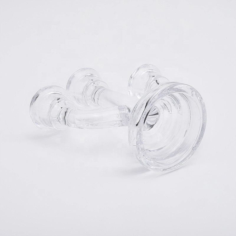 Clear high candlestick glass votive candelabra home decoration wholesale