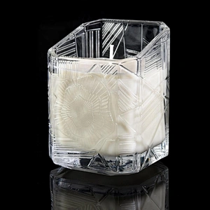Wedding centerpieces flower white tea light crystal Glass candle jars