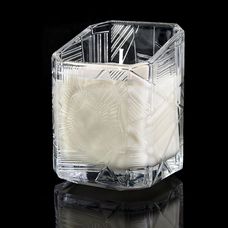 Wedding centerpieces flower white tea light crystal Glass candle jars