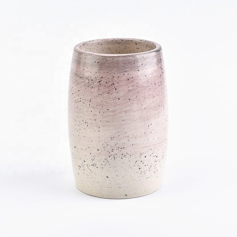 Wholesale Speckled amber Ceramic Candle Holder Home Decoration