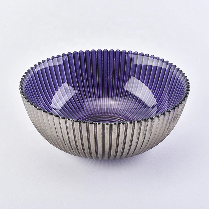 Custom candle bowl electroplating glass candle vessel home decoration