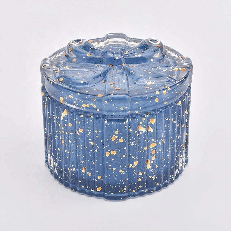 Unique mercury candle vessels vase Glass Candle Jar with glass Lid home decor