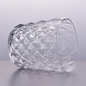 Clear crystal candle container glass tea light candle jar bedroom decor factory