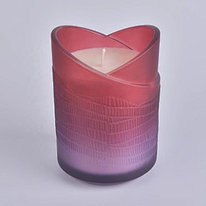 Luxury Colorful Heart Design Glass Candle Jars