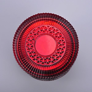 Home decoration luxury big laser spray glass candle container with lid