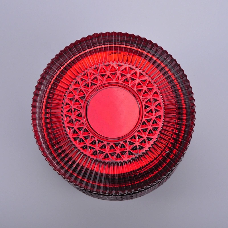 Home decoration luxury big laser spray glass candle container with lid