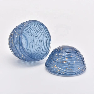 egg shaped glass candle container with lid,  nice gift home decor candle holder
