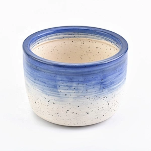 Round handmade painting ceramic candle containers votive scented candle holders wedding decor
