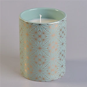 Home fragrance Sunny design candle jars decorative ceramic candle vessel wholesales