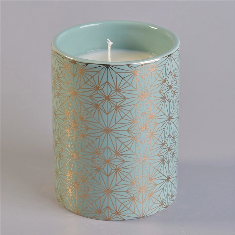 Home fragrance Sunny design candle jars decorative ceramic candle vessel wholesales