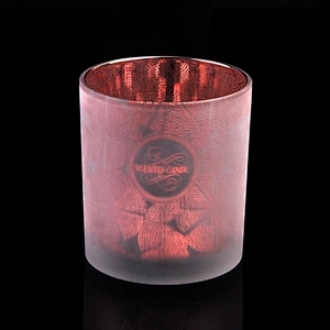 Custom matte electroplated glass candle holder 10oz 20oz