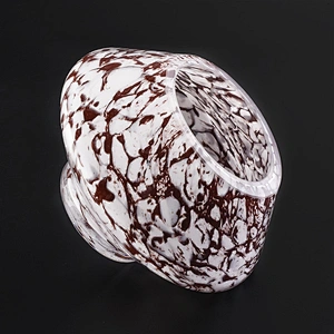 Brown marbled glossy candle vessel unique glass candle jar