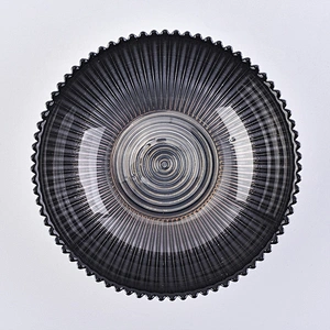 Black embossed candle bowl scented glass candle vessel supplier