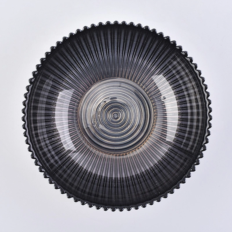 Black embossed candle bowl scented glass candle vessel supplier