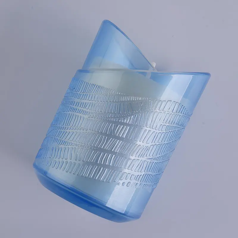 8 oz glass translucent blue votive candle holder wedding centerpieces