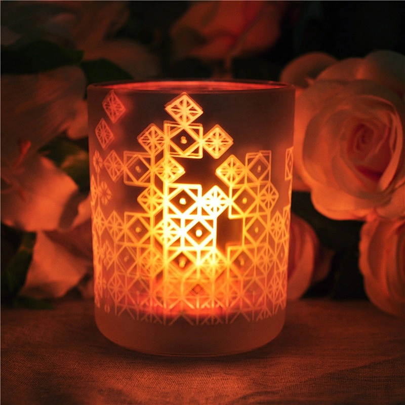 10oz Customized frosted mercury Glass aroma candle holder