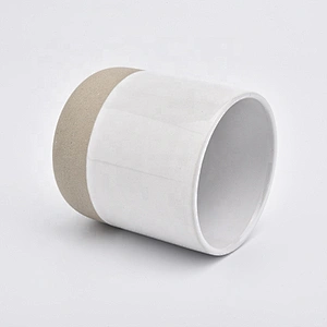 Wholesales 14oz Ceramic Candle Holder Dipped White Home Decoration
