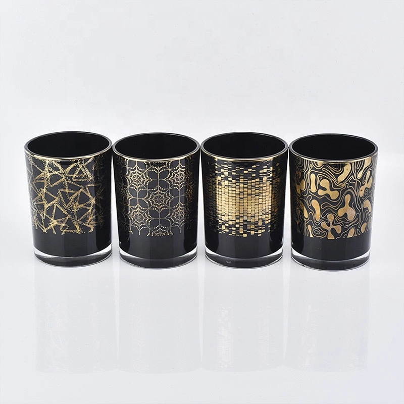 8oz 10oz 12oz black sprayed glass candle jars