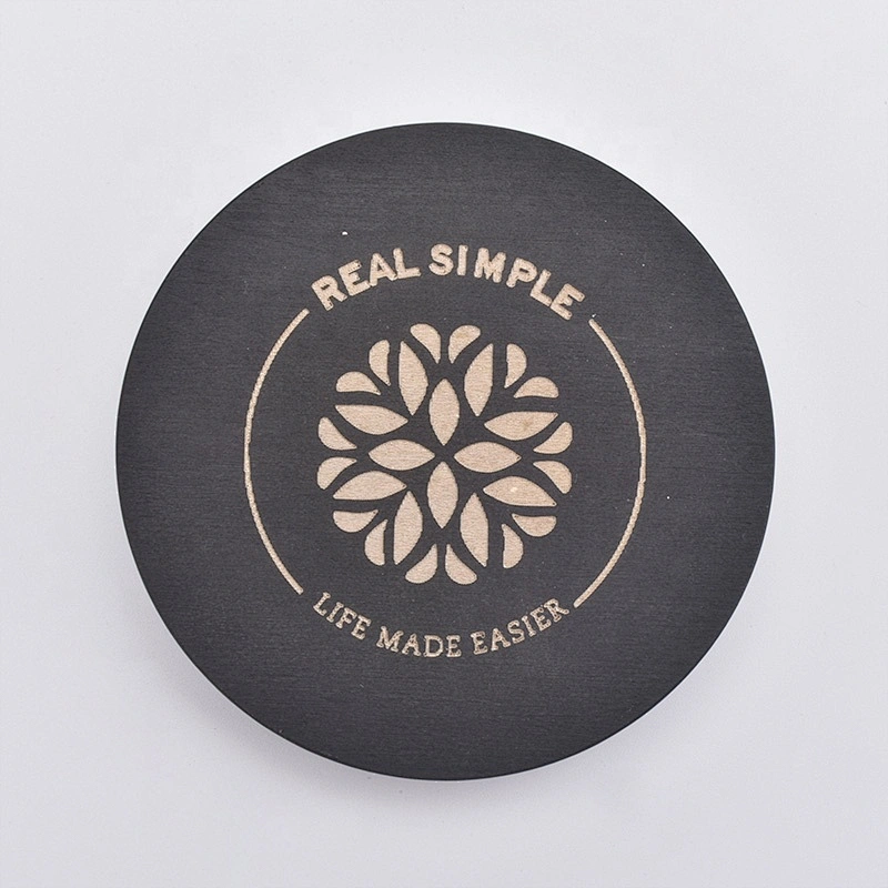 Eco-Friendly round wooden lid for candle jar coffee cup custom