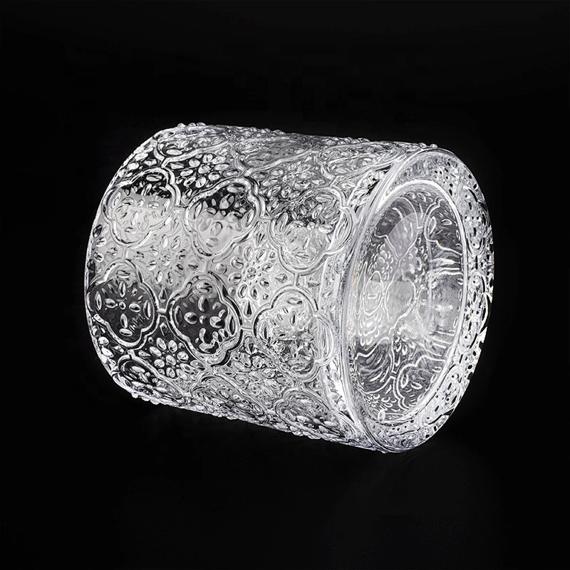 Luxury embossed glass votive candle holder home decor in bulk