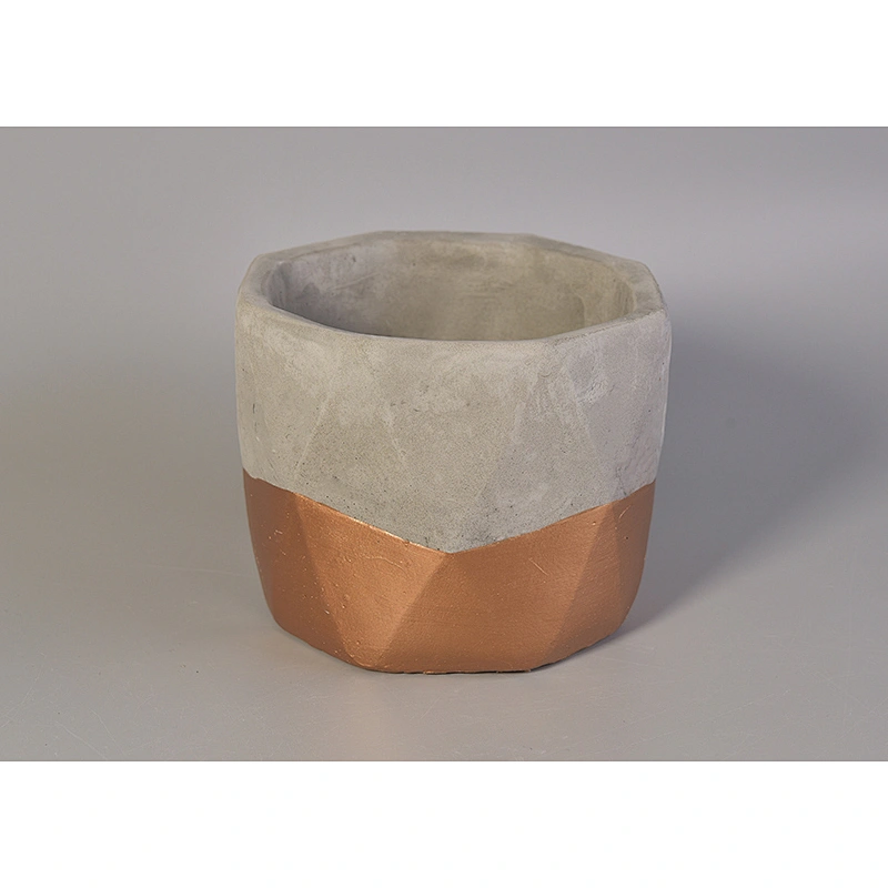 Wholesale grey geo concrete candle jar 10oz 20oz