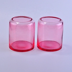 Red color glass candle jars wholesale for home decoration