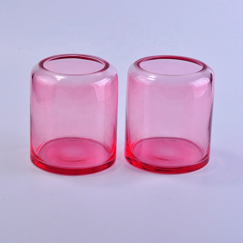 Red color glass candle jars wholesale for home decoration