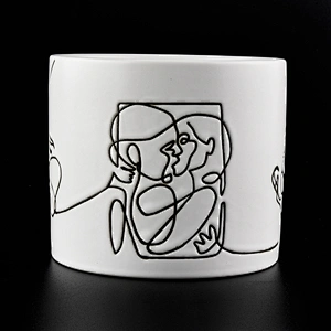 Hot custom logo matte white home decoration ceramic jars