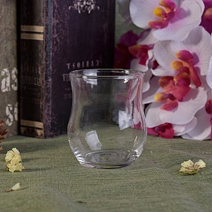 Empty high machine blown candle vessel glass tea light candle jar living roon decor supplier