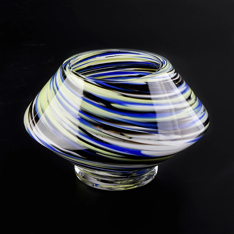 multicolored glossy glass container for candles wholesales
