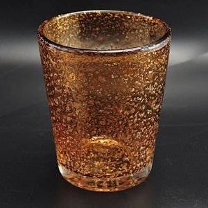 Sunny golden cylinder decorative glass candle holders supplier