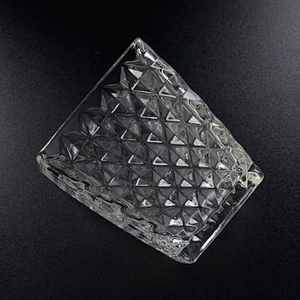 Square Glass Candle tumbler pressed candle jar home Decor
