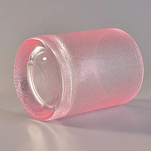 Wholesales Pink Rain Drop Glass Candle Jars Thick Footed Home Decoration