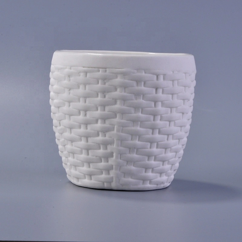 Wholesales Custom wax white ceramic candle holder 6oz 8oz 10oz
