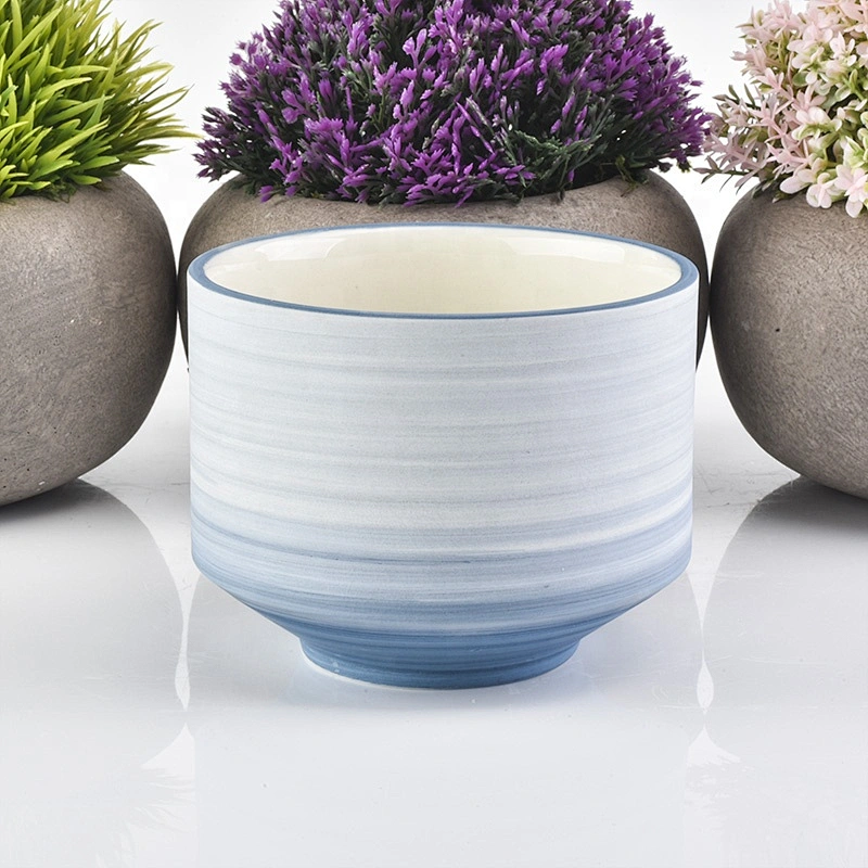 matte light blue glazed ceramic candle jars