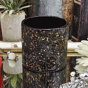 Vintage black glass candle containers home decoration