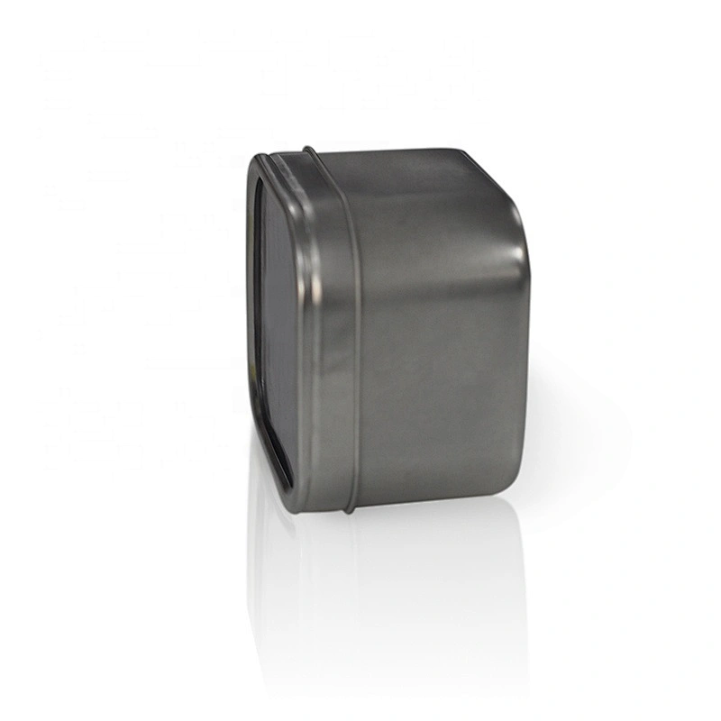 Square silver Metal Candle tins jar candle with metal lid