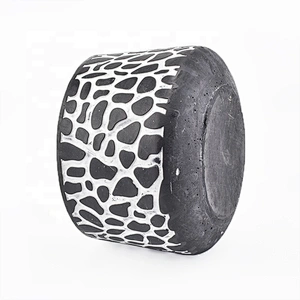 round cement black candle holder customized candle vessel home decor wholesale