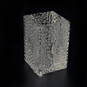Customized Glass Candle container square candle tin home Decor supplier