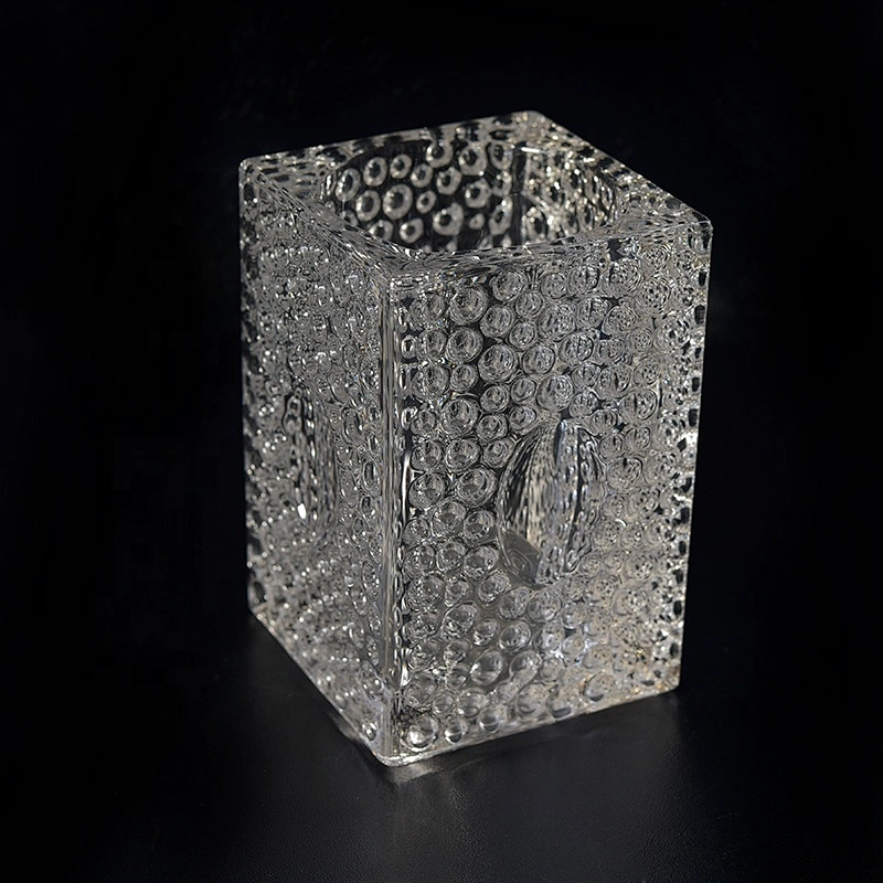Customized Glass Candle container square candle tin home Decor supplier