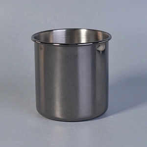Cylinder silver Candle Jars Metal Container for Wedding Decor in bulk