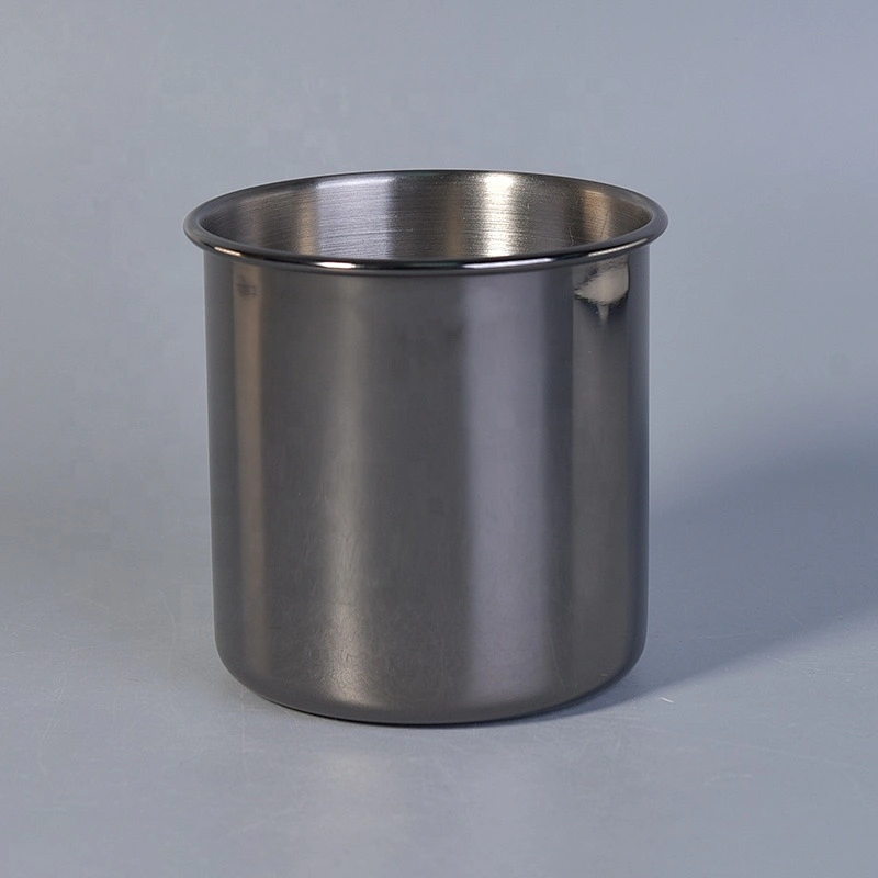 Cylinder silver Candle Jars Metal Container for Wedding Decor in bulk