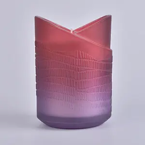 heart shaped glass red gradient votive candle holder wedding centerpieces