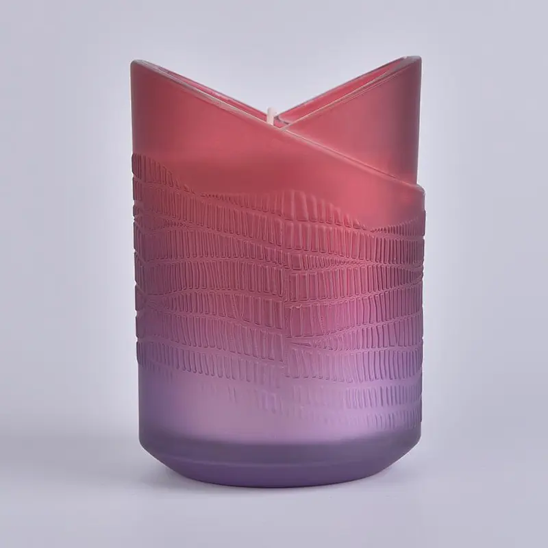 heart shaped glass red gradient votive candle holder wedding centerpieces