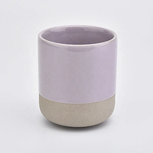 Purple glazed frosted ceramic candle jars votive candle tin holder home decor