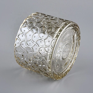 Sunny plating glass candle holder with crystal lids for home decoration