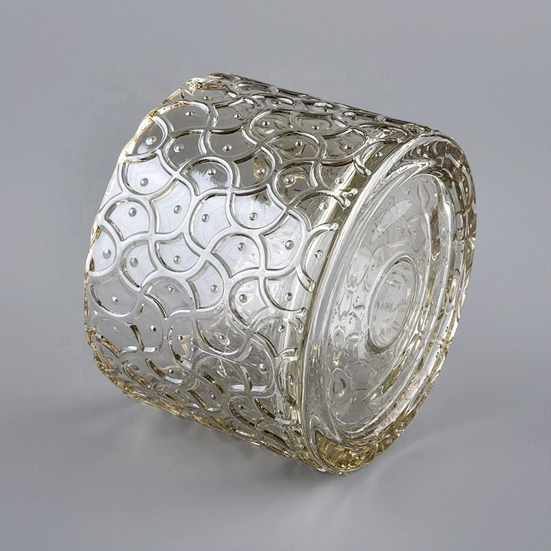 Sunny plating glass candle holder with crystal lids for home decoration