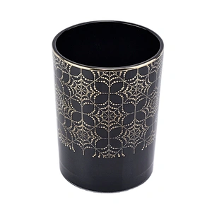 Sunny glassware black electroplating luxury glass candle jars home decor