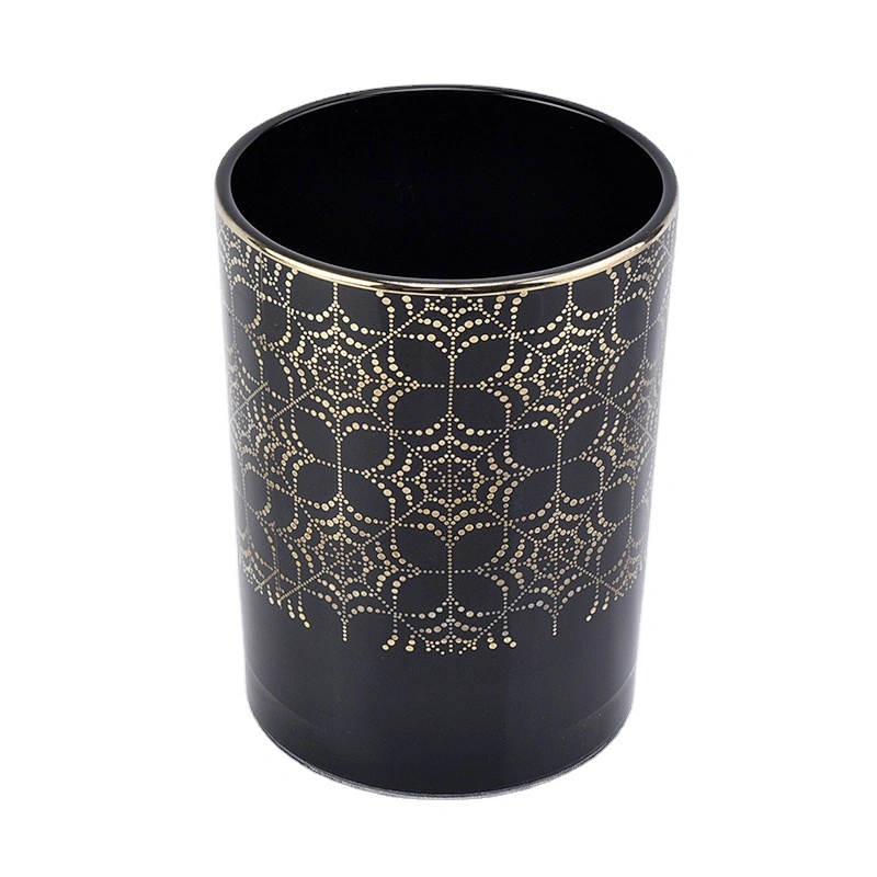 Sunny glassware black electroplating luxury glass candle jars home decor